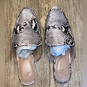 Snakeskin Mules